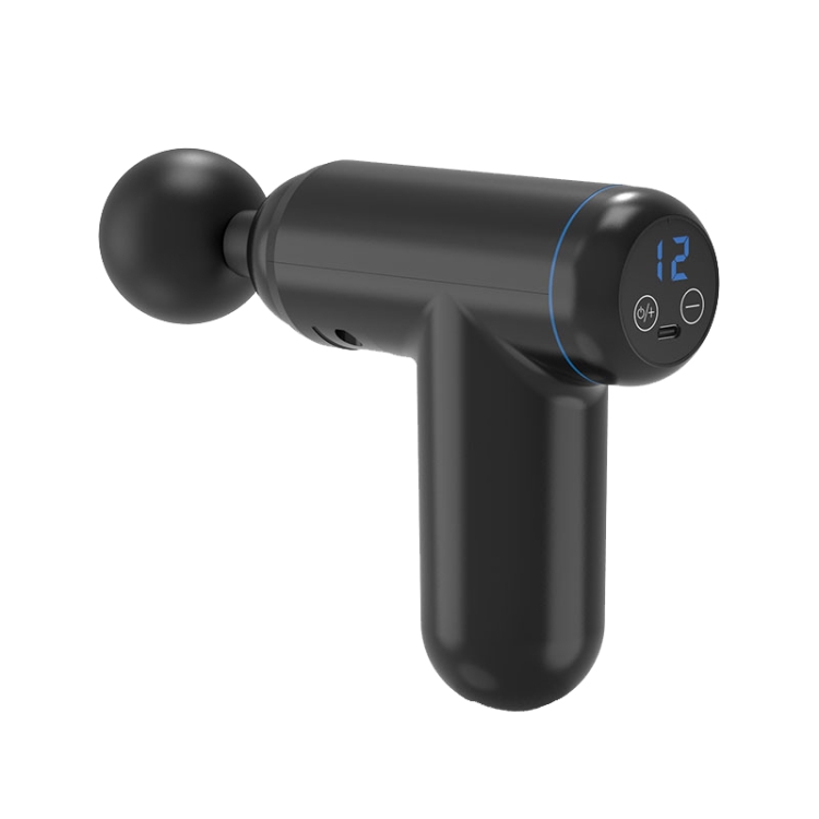 

J12A Mini Vibrating Massage Touch Screen Fascia Gun(Black)
