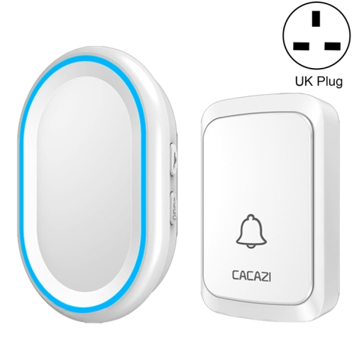 

CACAZI A80 1 For 1 Wireless Music Doorbell without Battery, Plug:UK Plug(White)