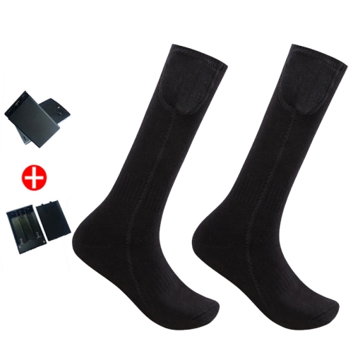 

Y201 Winter Warm Tube Heated Cotton Socks Outdoor Heated Ski Socks, Style:with Battery Box(Black)