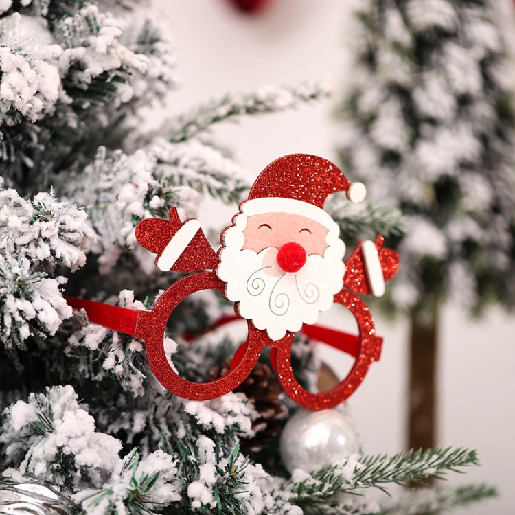 

4 PCS Christmas Decorative Glasses Christmas Cartoon Element Glasses(T3031 Santa Claus)