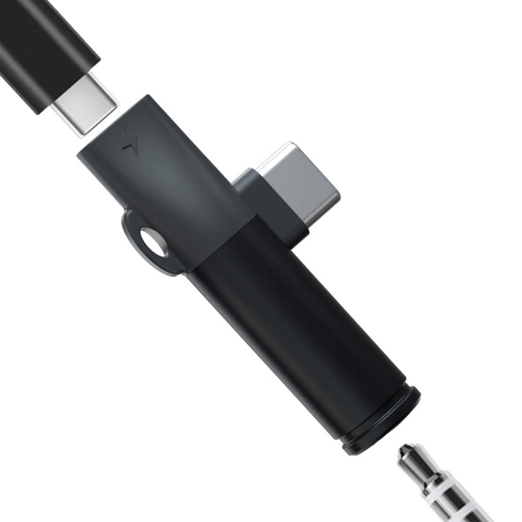 

BK-1906 2 In 1 USB-C / Type-C Male To USB-C / Type-C Female + 3.5mm Jack Charging Listening Earphone Adapter