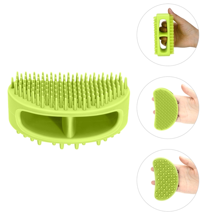 

Pet Cleaning Silicone Bath Brush Pet Massage Cleaning Brush(Lemon Green)