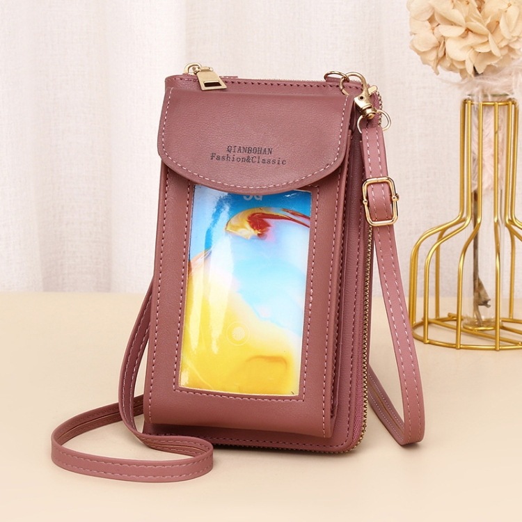 

JLF012 Touch Screen Mobile Phone Bag Women Messenger Shoulder Bag(Deep Pink)