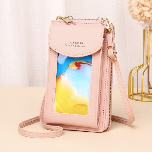 

JLF012 Touch Screen Mobile Phone Bag Women Messenger Shoulder Bag(Light Pink)