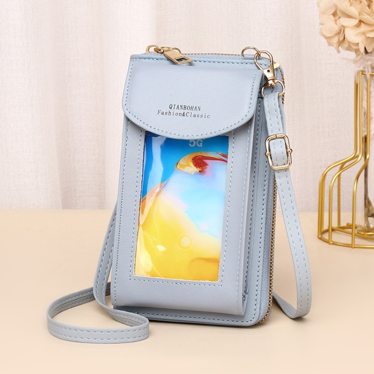

JLF012 Touch Screen Mobile Phone Bag Women Messenger Shoulder Bag(Light Blue)