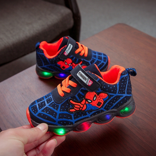 

9808 Autumn Children Luminous Shoes LED Light Mesh Sports Shoes, Size: 33(Blue)