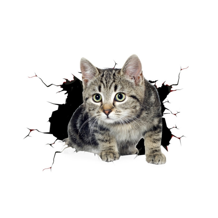 

4 PCS 3D Simulation Animal Personality Car Stickers Glass Car Door Scratches Decorative Occlusion Stickers(Cat Style 6)