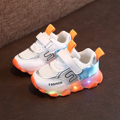 

911 Luminous Men And Girls Sports Shoes Autumn And Winter Children Shoes, Size: 25(Orange)