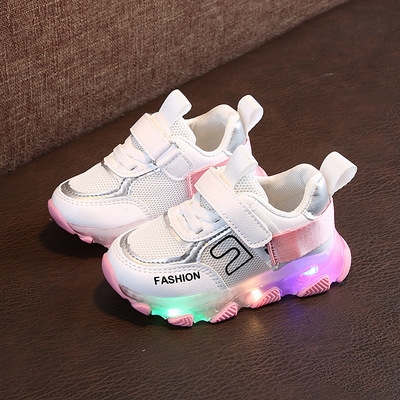 

911 Luminous Men And Girls Sports Shoes Autumn And Winter Children Shoes, Size: 30(Pink)
