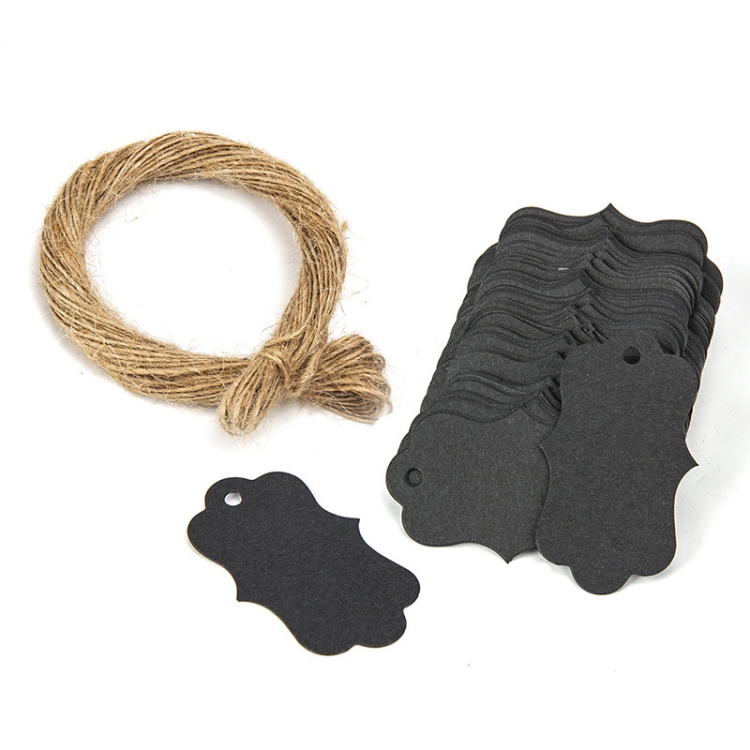 

Gift Packaging Tag With Twine(100pcs /Pack Black)