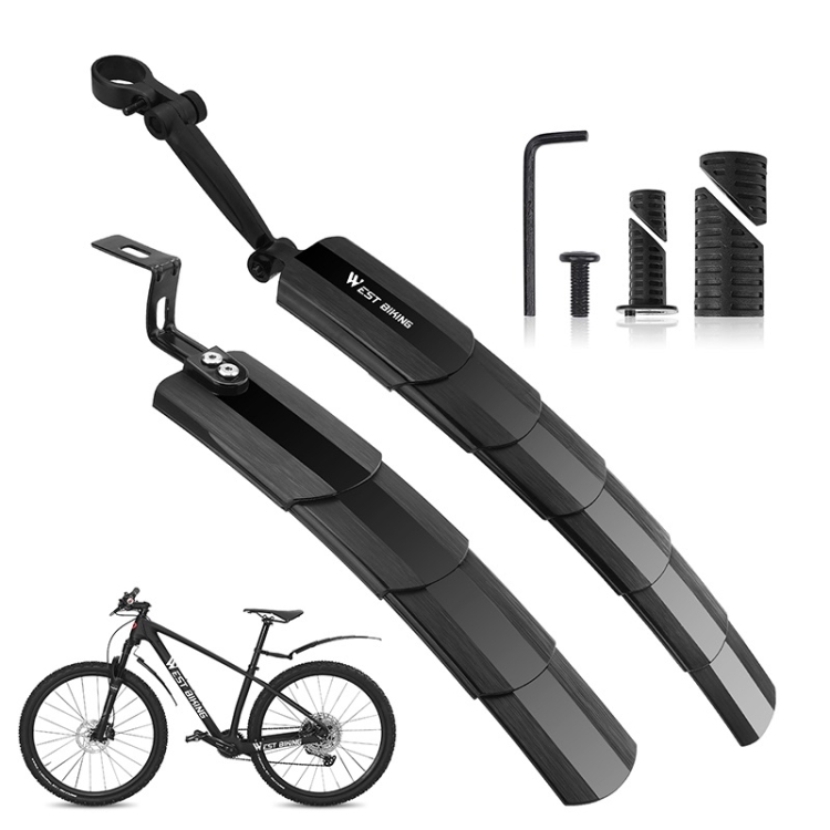 

WEST BIKING Mountain Bike Retractable Folding Mudguards(Black)