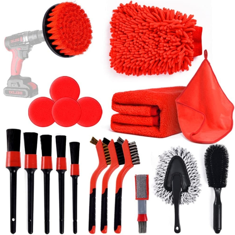 

19 in 1 Car Wash Cleaning Brush Electric Drill Brush Head Cleaning Brush Tire Cleaning Brush