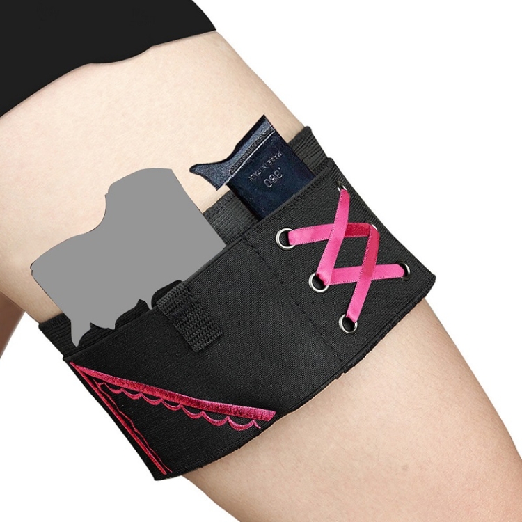 

Women Embroidery Sexy Portable Invisible Defensive Legging Cover, Spec: M-Pink