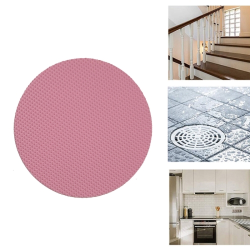 

12 PCS / Pack 10cm Bathroom Steps Round PEVA Non-Slip Stickers(Pink)