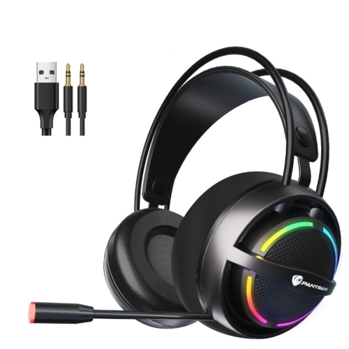 PANTSAN PSH-100 USB Wired Gaming Earphone Headset with Microphone, Colour: 3.5mm Black