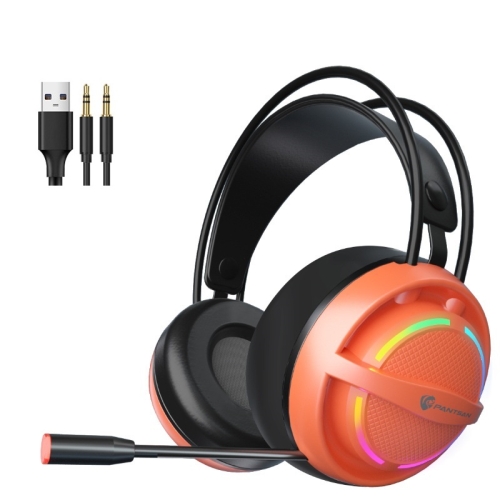 PANTSAN PSH-100 USB Wired Gaming Earphone Headset with Microphone, Colour: 3.5mm Orange