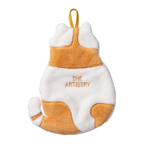 

Home Kitchen Bathroom Cute Cat Hand Towel(Yellow)