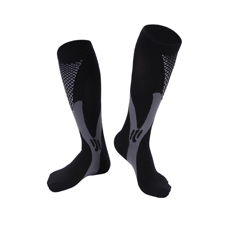 

3 Pairs Magic Compression Elastic Socks Men And Women Riding Socks Football Socks, Size: L / XL(Black)