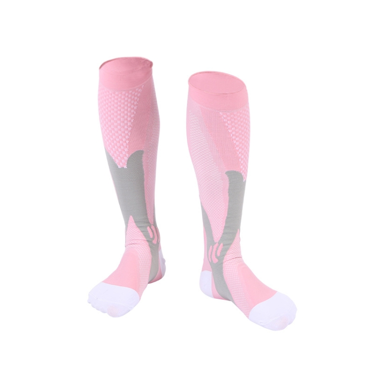 

3 Pairs Magic Compression Elastic Socks Men And Women Riding Socks Football Socks, Size: L / XL(Pink)