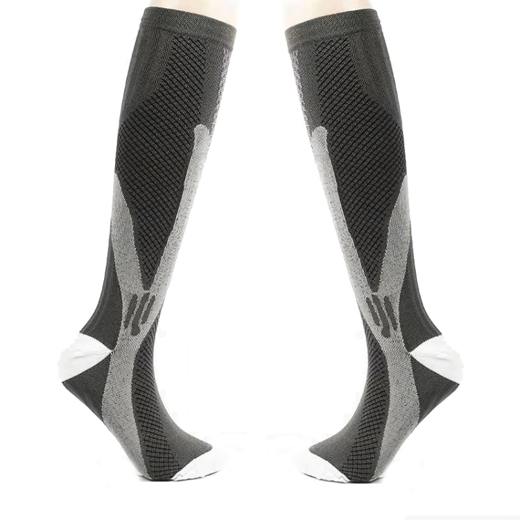 

3 Pairs Magic Compression Elastic Socks Men And Women Riding Socks Football Socks, Size: L / XL(Grey)
