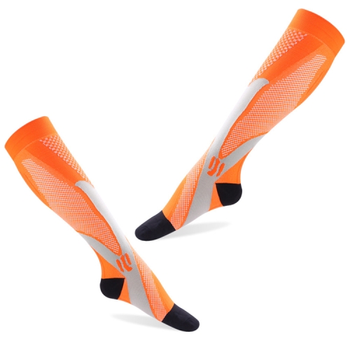 

3 Pairs Magic Compression Elastic Socks Men And Women Riding Socks Football Socks, Size: L / XL(Orange)