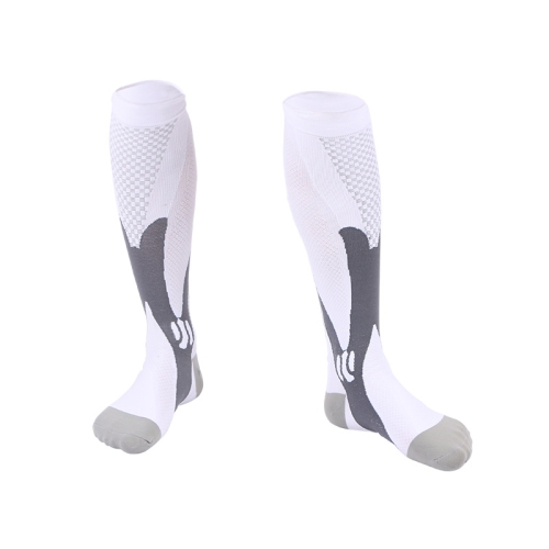 

3 Pairs Magic Compression Elastic Socks Men And Women Riding Socks Football Socks, Size: XXL(White)