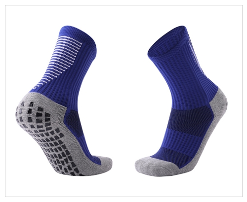 Adult Thick Towel Football Socks Non-Slip Wear-Resistant Tube Socks, Size: Free Size(Colorful Blue)