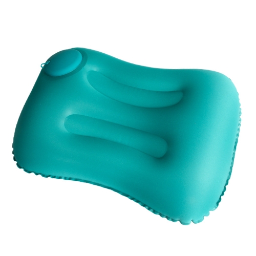 Travel Inflatable Press U-Shaped Neck Guard Pillow, Colour: Milk Silk U018-03（Peacock Green）
