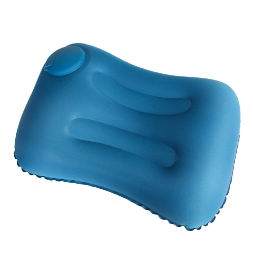 Travel Inflatable Press U-Shaped Neck Guard Pillow, Colour: Milk Silk U018-04（Blue）