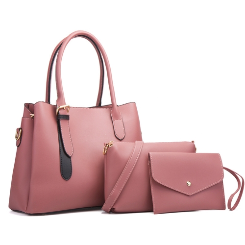 

6890 3 in 1 Fashion Diagonal Handbags PU Leather Large-Capacity Bags(Pink)