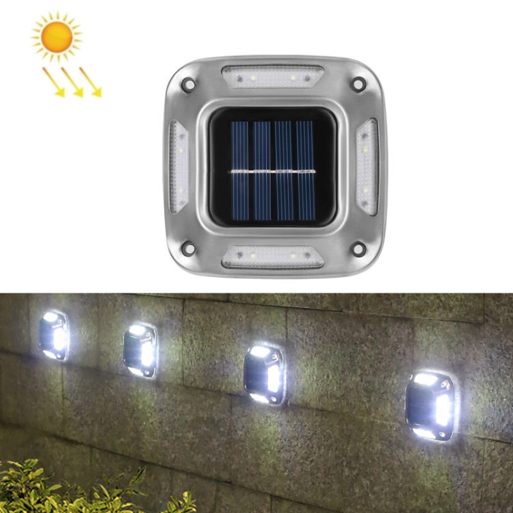 

8 LED Solar Wall Lamp Outdoor Stainless Steel Buried Light(White Light)