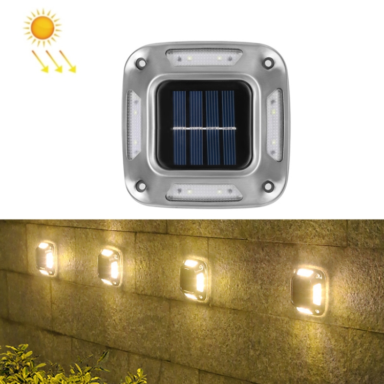 

8 LED Solar Wall Lamp Outdoor Stainless Steel Buried Light(Warm Light)