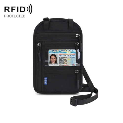 

RFID Multi-Function Halter Passport Bag Certificate Protection Cover(Black)