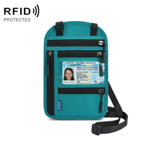 

RFID Multi-Function Halter Passport Bag Certificate Protection Cover(Lake Blue)