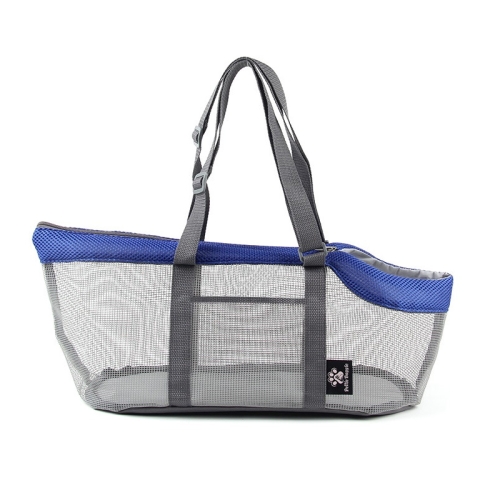 Pttie Baggie Panoramic Breathable Dog Outing Handbag(0901B Grey + Blue)