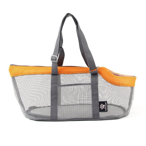 Pttie Baggie Panoramic Breathable Dog Outing Handbag(0901C Grey + Orange)