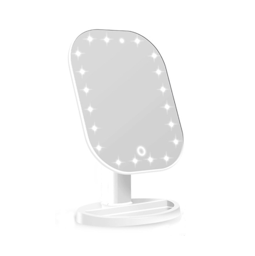 

20 LEDs Smart Touch Screen Dimming Makeup Mirror,Style: White USB Supply