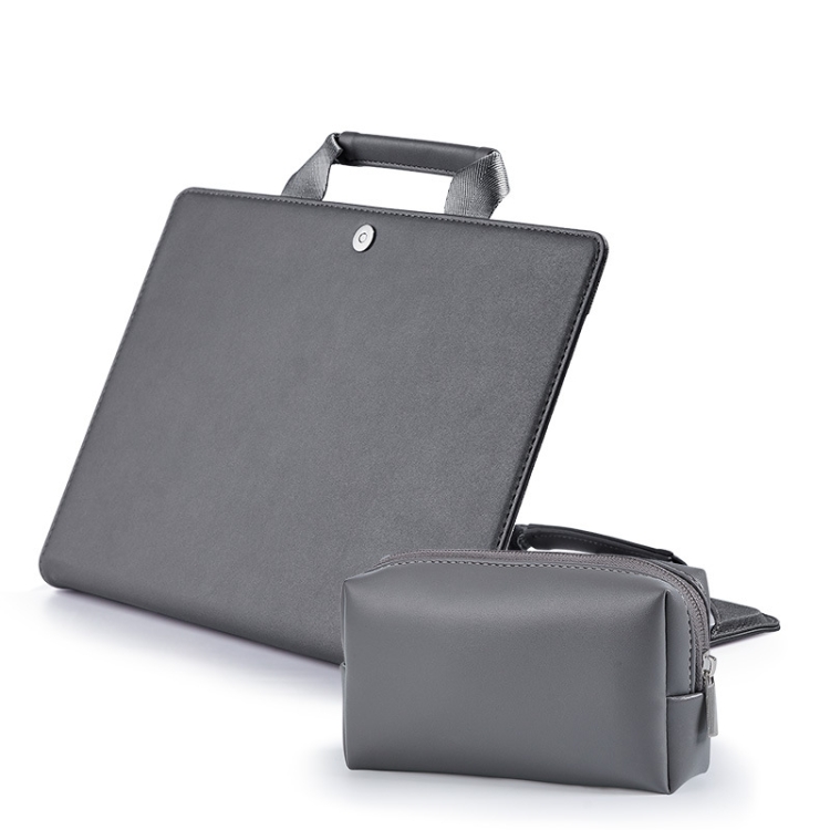 

Book Style Laptop Protective Case Handbag For Macbook 13 inch(Gray + Power Bag)