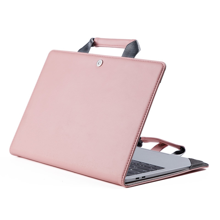 

Book Style Laptop Protective Case Handbag For Macbook 14 inch(Pink)