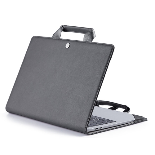 

Book Style Laptop Protective Case Handbag For Macbook 14 inch(Grey)