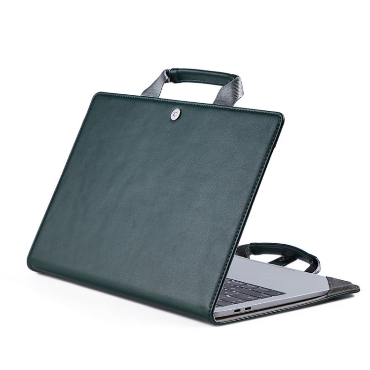 

Book Style Laptop Protective Case Handbag For Macbook 15 inch(Ink Green)