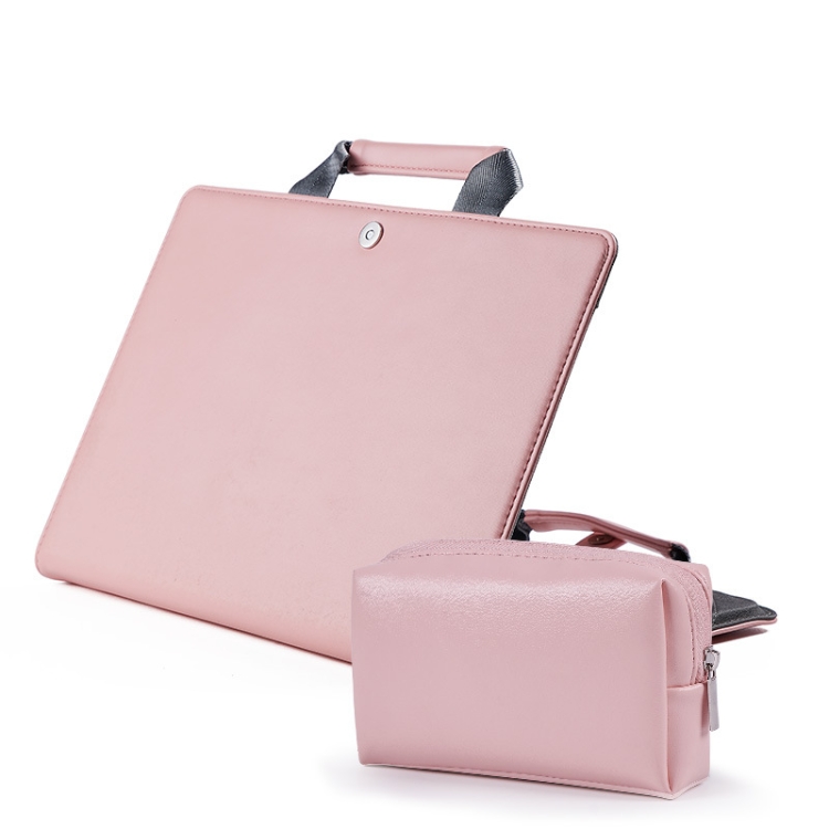 

Book Style Laptop Protective Case Handbag For Macbook 15 inch(Pink + Power Bag)