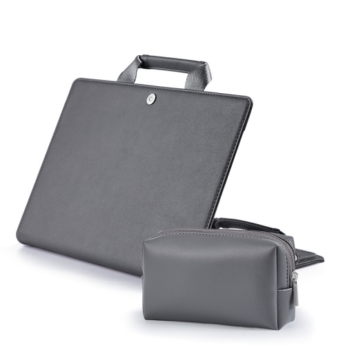 

Book Style Laptop Protective Case Handbag For Macbook 15 inch(Gray + Power Bag)