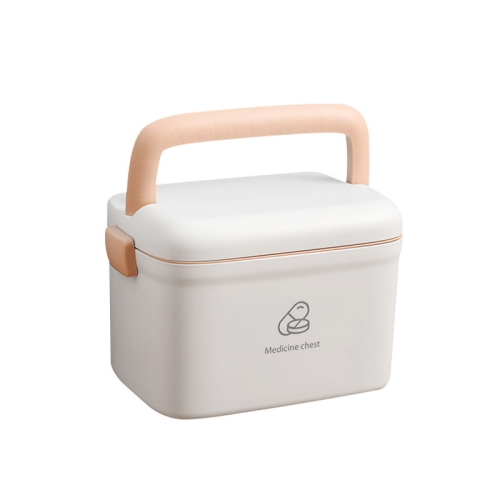 

LY099 Family Installed Drug Storage Box Small Medicine Box, Size: Small 23x16x16cm(White+Pink)