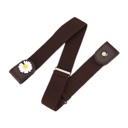 

6 PCS Jeans Non-Marking Invisible Elastic Canvas Lazy Belt(Brown Daisy)