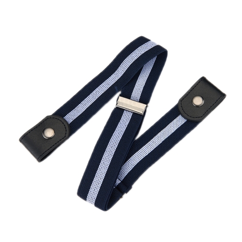 

6 PCS Jeans Non-Marking Invisible Elastic Canvas Lazy Belt(Blue White Blue Stripes Ordinary)