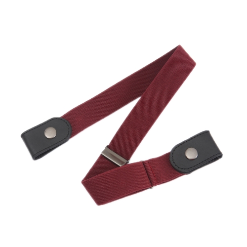 

6 PCS Jeans Non-Marking Invisible Elastic Canvas Lazy Belt(Wine Red Ordinary)