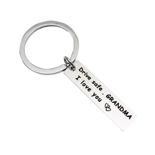 

10 PCS C1010 Drive Safe Stainless Steel Tag Keychain 10x40mm(Grand Ma)