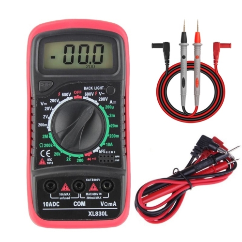 

ANENG XL830L Multi-Function Digital Display High-Precision Digital Multimeter, Specification: Standard+10A Extra Tip Pen(Red)