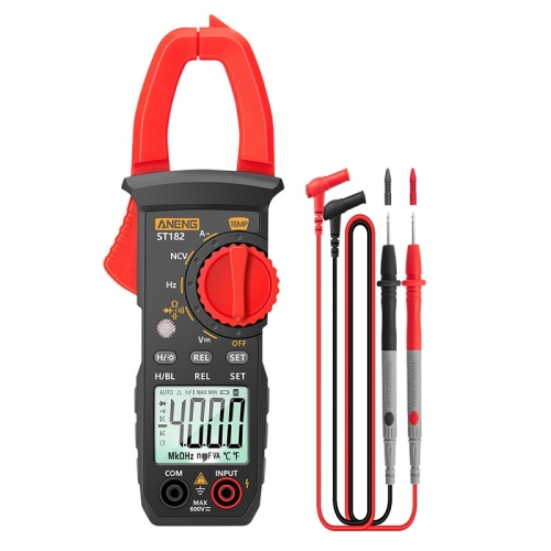 

ANENG Intelligent Digital Backlit Clamp-On High-Precision Multimeter, Specification: ST182 with Temp Measurement